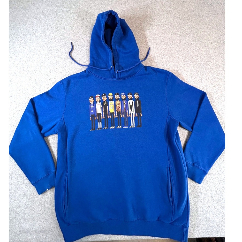 Threadfast Nipsey Hussle Graphic Hoodie Mens XL Blue Marathon Tribute Sweatshirt